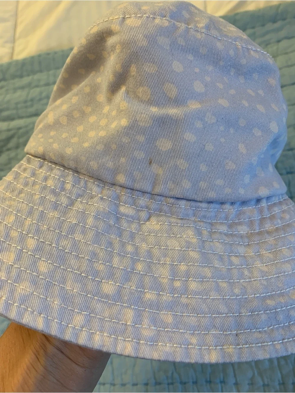100% Cotton Billabong Lavender and White Polka Dot Bucket Hat